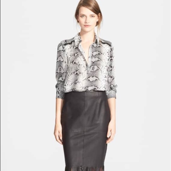 Elizabeth And James size XS ‘Kane’ Python Blouse silk shirt - Picture 2 of 9